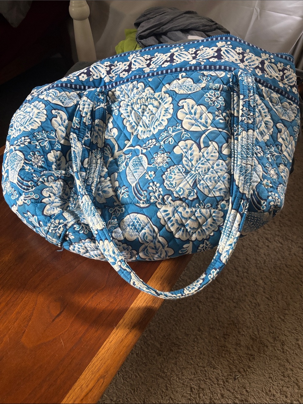 Vera Bradley Blue and White Quilted Floral Tote